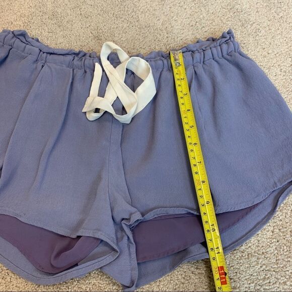 Aritzia Wilfred Montrouge purple shorts M elastic drawstring waistband pocket🔥 - Picture 9 of 10